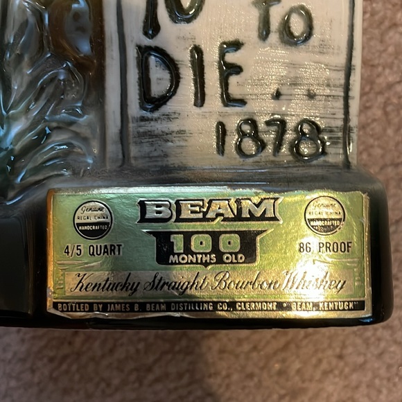 1970 Jim Beam Empty Decanter Tombstone, Arizona—The Town Too Tough to Die..1878 - Picture 3 of 4